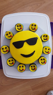 Summer emoji cake