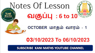 STD - 6th TO 10th Notes of lesson October week - 1 2023-24