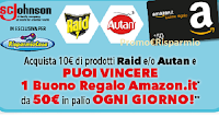 Logo RisparmioCasa : vinci buoni Amazon da 50 euro con Raid e Autan