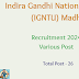 Indira Gandhi National Tribal University (IGNTU) Madhya Pradesh Recruitment 2024 : इन्दिरा गांधी राष्ट्रीय जनजातीय विश्वविध्यालय (म. प्र) भर्ती