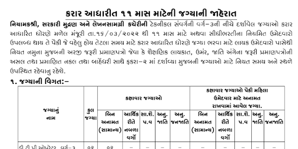 DGPS Gujarat 94 Jr. Assistant, DTP Operator, Copy Holder & Others Recruitment 2022