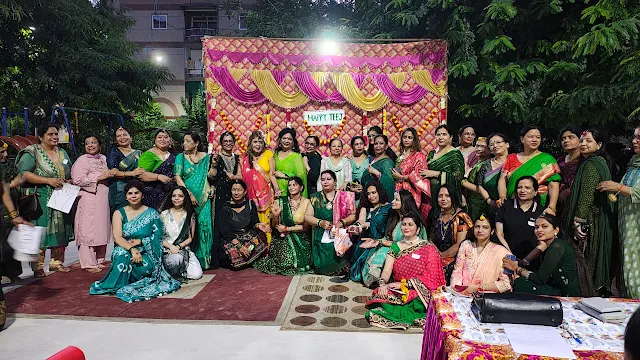 Hariyali Teej: The festival of Hariyali Teej was celebrated with traditional enthusiasm and gaiety by express view highgroup apartments