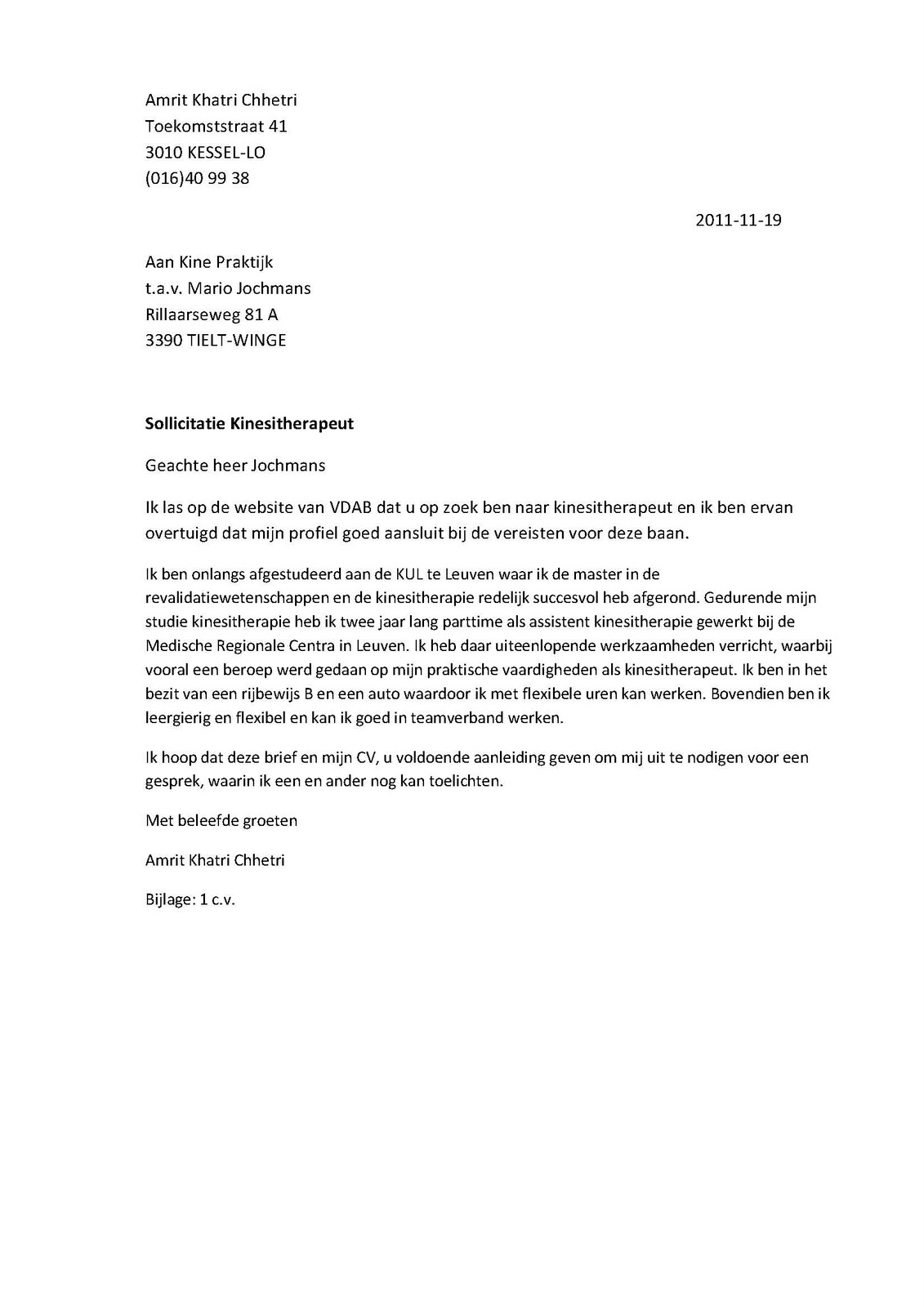 Kc Production Mijn Sollicitatiebrief