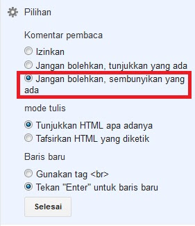 Cara Menghilangkan Kotak Komentar di Blog