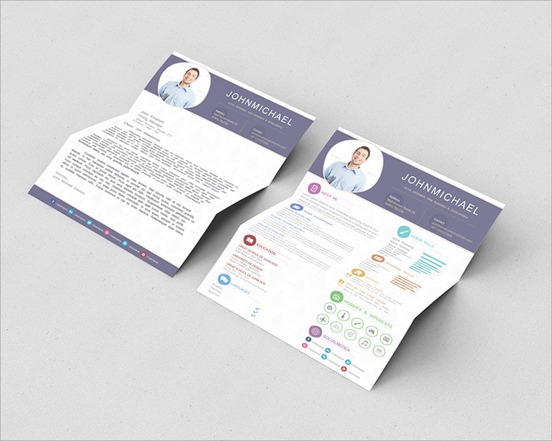 Template Resume CV 2018 - Free Resume CV Template With Cover Letter (psd)