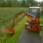 Cutting A Unwated Grass And Tree Machine.