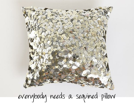 sequined pillow