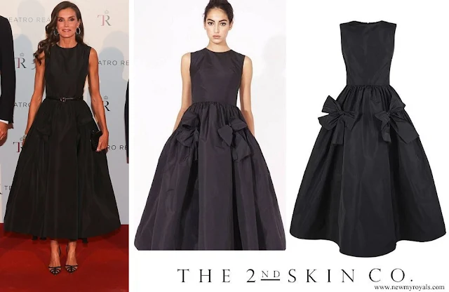 Queen Letizia wore a black dress by The 2nd Skin Co