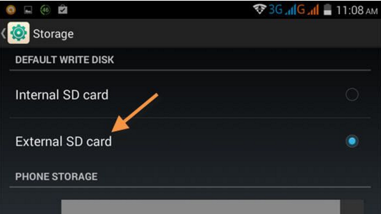 Cómo cambiar el almacenamiento predeterminado  ( Memoria interna a SDCARD) en dispositivos Android