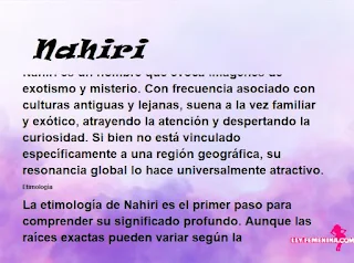 ▷ Significado del nombre Nahiri