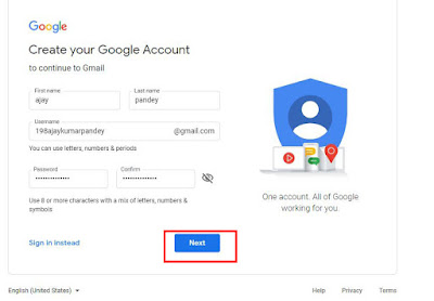 information of gmail account