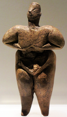 Kurçay Höyük Goddess or Female fugirine - from Burdur in Anatolia, circa 6000-5000 BCE, Neolithic period