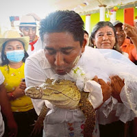 Datuk bandar 'berkahwin' dengan aligator betina untuk memohon kesejahteraan alam