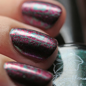 Moonflower Polish Sirena stamped over Selene using Hehe 39