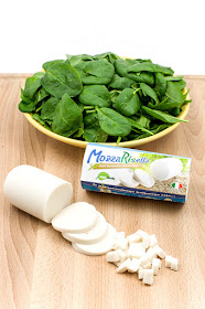 Vegan spinach ravioli Mozzarisella and spinach