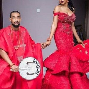 African Wedding Dresses Off Shoulder In Nigeria 2022.