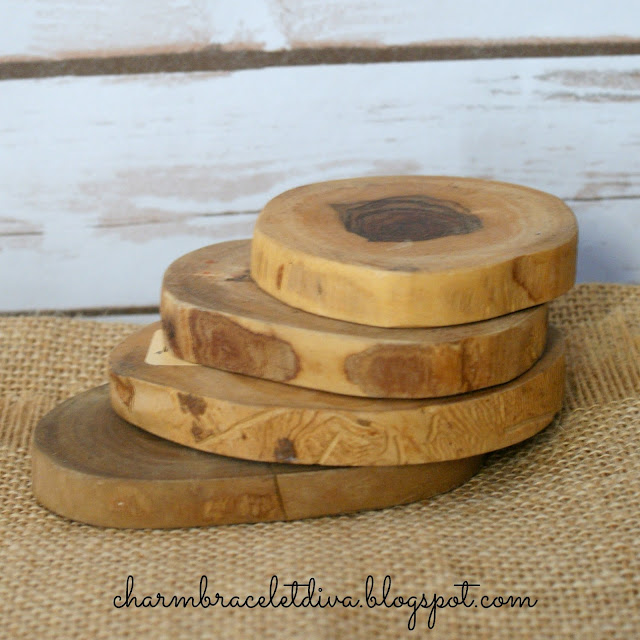 rustic natural wood slices