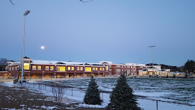 Franklin HIgh School in a snow covered sunrise