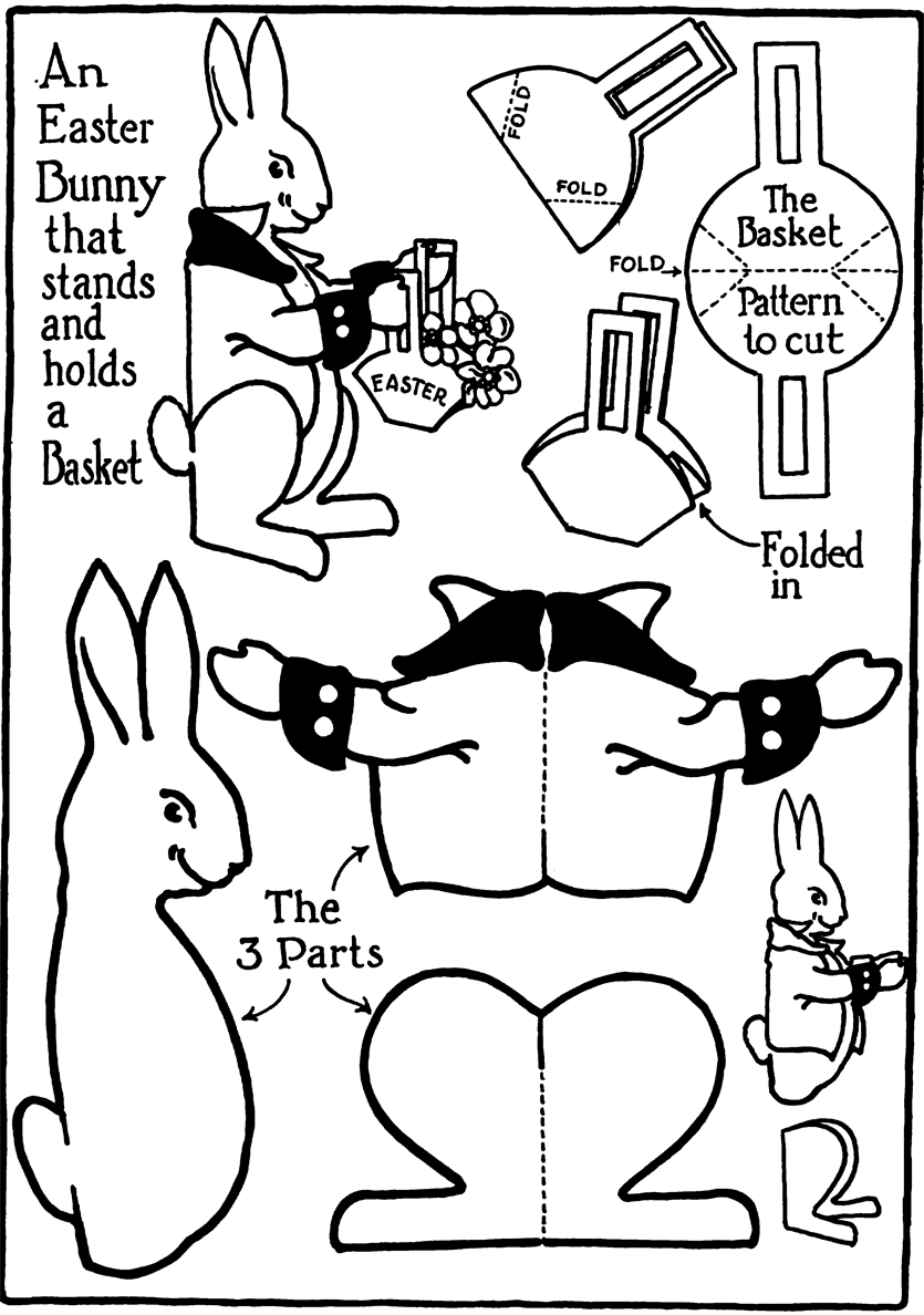 Bunny Cut Out Coloring Pages 2