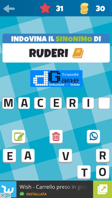 Sinonimi e Contrari (Il Gioco) soluzione livello 31-40