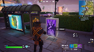 Mancake finds a Foot Clan holo-poster in Fortnite.