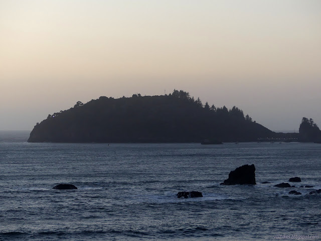 light shining from the end of Trinidad Head