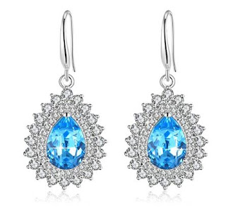 ❤Gift Packaging❤ Crystals from Swarovski, Teardrop Earrings Hook Dangle Crystal Water Drop Earrings Jewelry, Birthday Birthstone Jewelry Gifts for Women