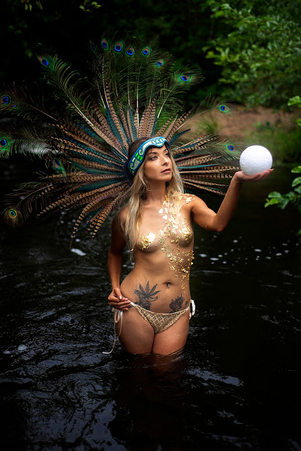 Yvette Marie Ramirez Aztec Goddess cosplay nature Moon photoshoot model