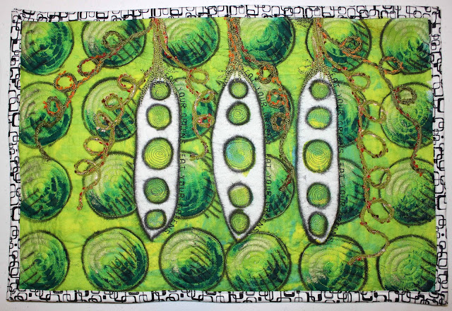 green peas art quilt challenge