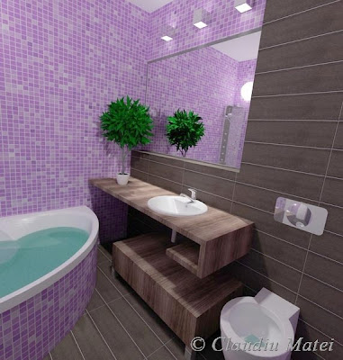 Purple Bathroom by Claudiu Matei