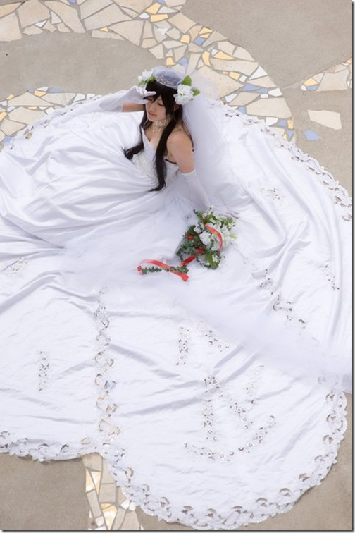cosplayer saya in a wedding dress