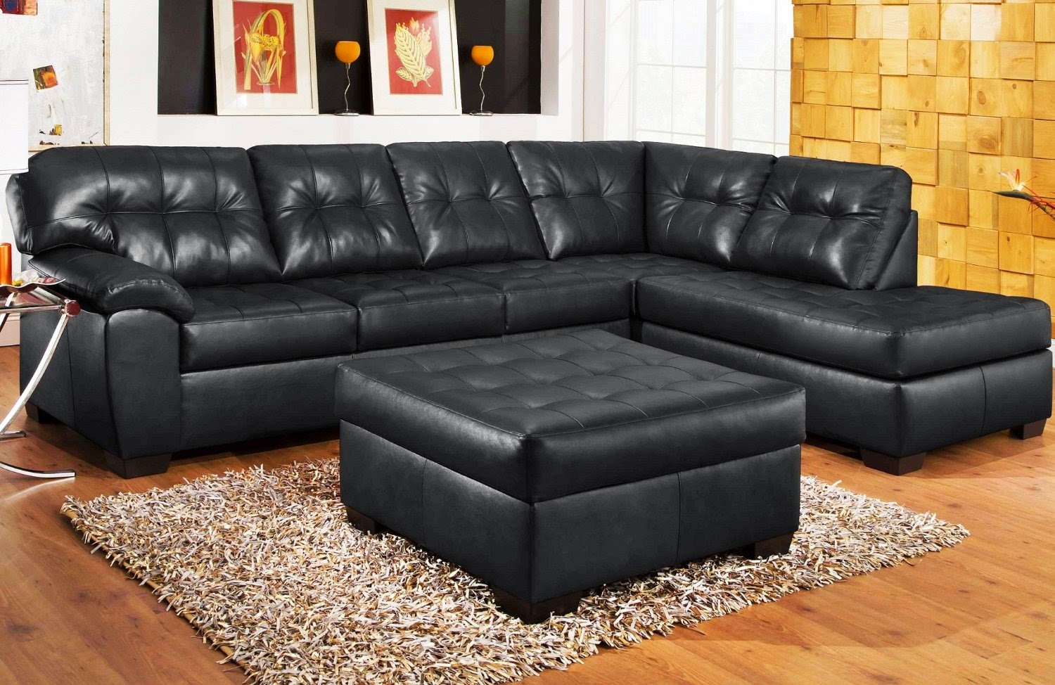  black  leather couch 