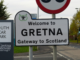 Sign saying Welcome to Gretna