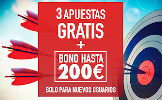 Sportium 3 Apuestas Gratis y Bono de Bienvenida 200€‎ JRVM