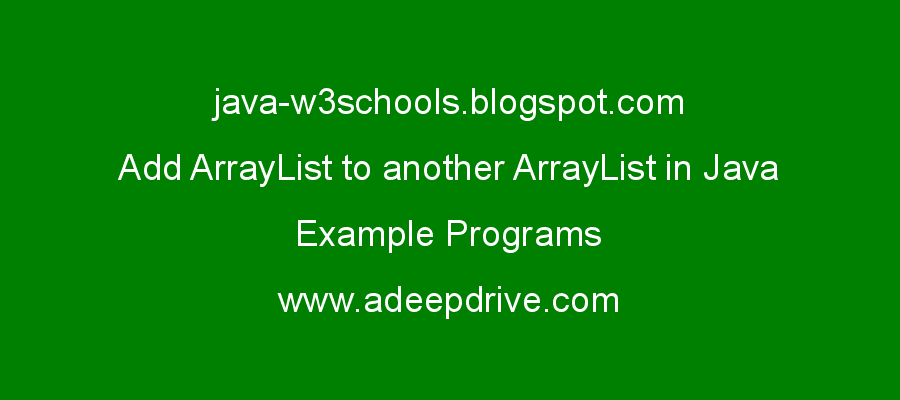 Add ArrayList to another ArrayList in Java | addAll method ...