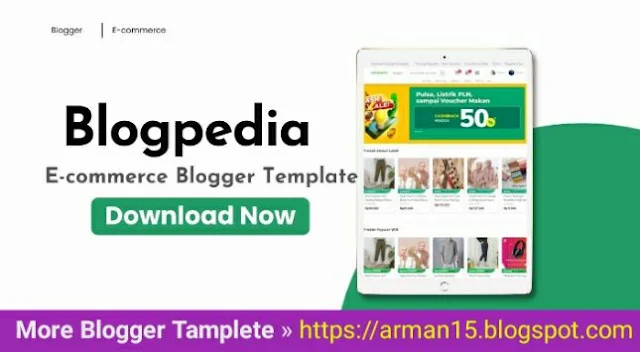 Blogpedia Premium E-commerce Blogger Template Download