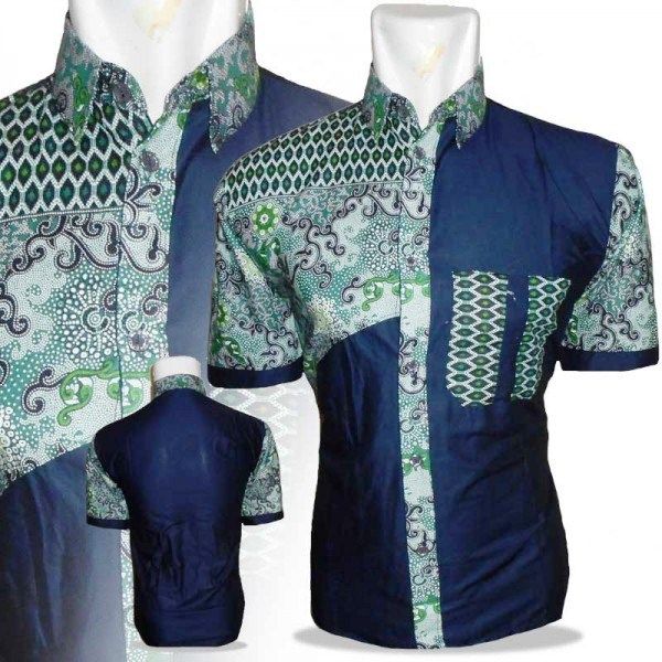  25 model baju  batik pria  kombinasi kain  polos update 