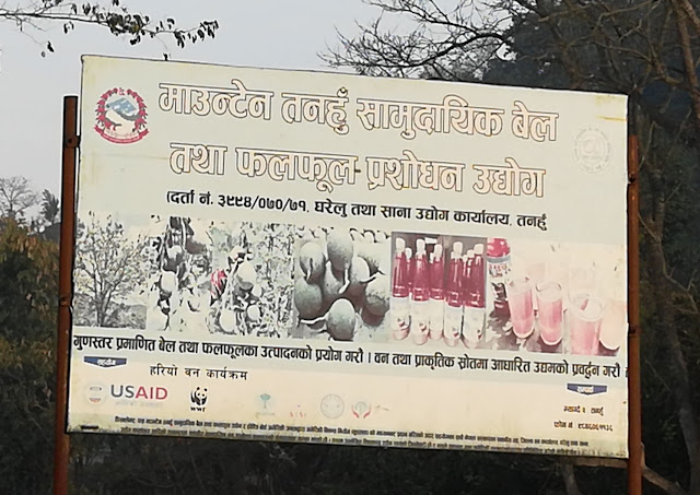 Bel (Aegle marmelos) Enterprise in Tanahun Nepal-- Hoarding Board