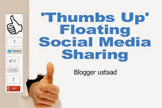 Stylish thumbs up social sharing buttons for blogger