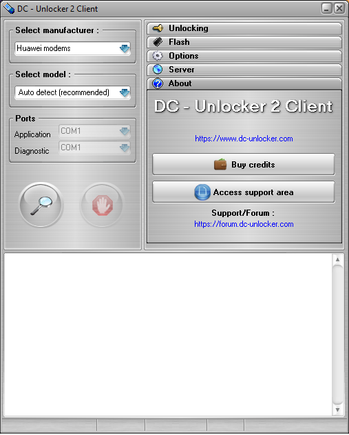 Launch DC-unlocker software