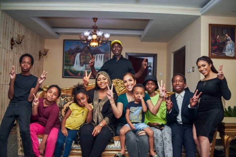 Ned Nwoko with Wives and children