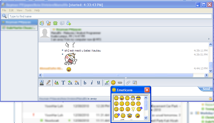 Sametime Emoticon Palette