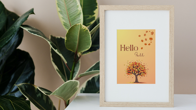 Hello Fall/Autumn - free printable decor