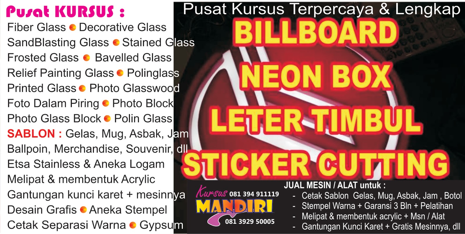 Modul : Display acrylic, Sablon, Emboss, Flocking, Frosted, : WEBSITE