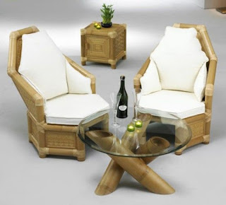 contoh meja dan kursi sofa minimalis dari bambu