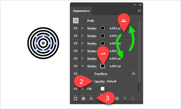 Appearance panel in Illustrator