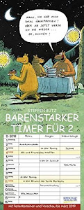 Bärenstarker Timer für 2 2018: Familienplaner mit 3 breiten Spalten. Familienkalender mit Bären-Comics, Ferienterminen, Vorschau bis März 2019 und tollen Extras. 19 x 47 cm.