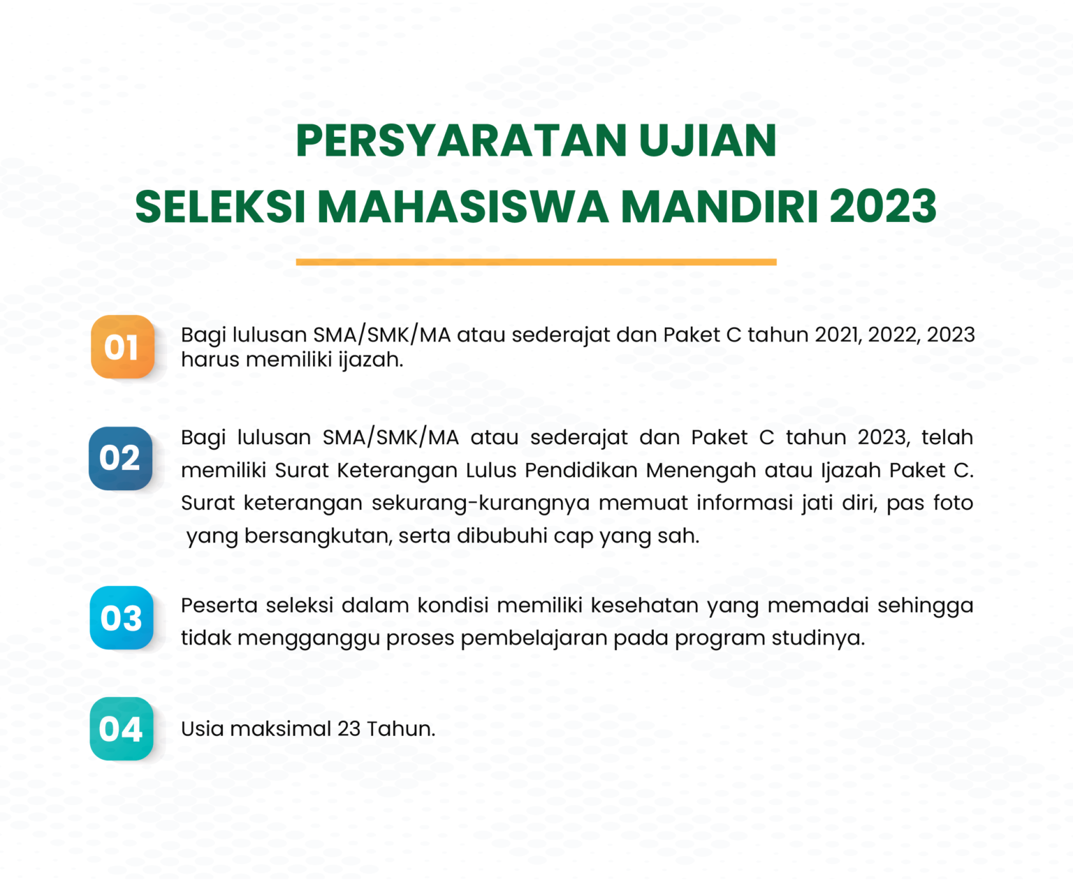 Syarat Pendaftaran Ujian Mandiri SMM USU