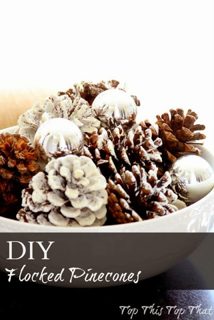 http://topthistopthat.blogspot.com/2013/12/create-perfectly-flocked-pinecones.html