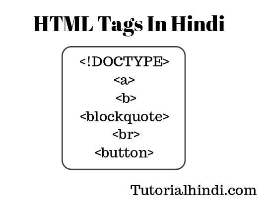 HTML Tags In Hindi - HTML Tutorial in Hindi